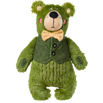 Festive forest green bear dog toy