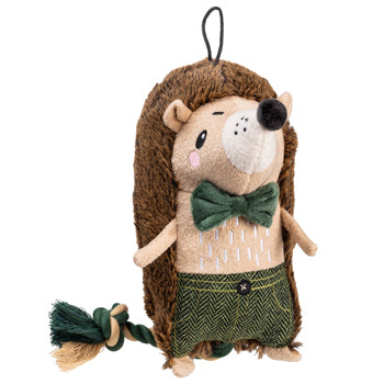 Festive forest green hedgehog dog toy